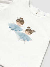 T´shirt vestir Crú-céu (Celeste)  para Bebé Menina - Mayoral