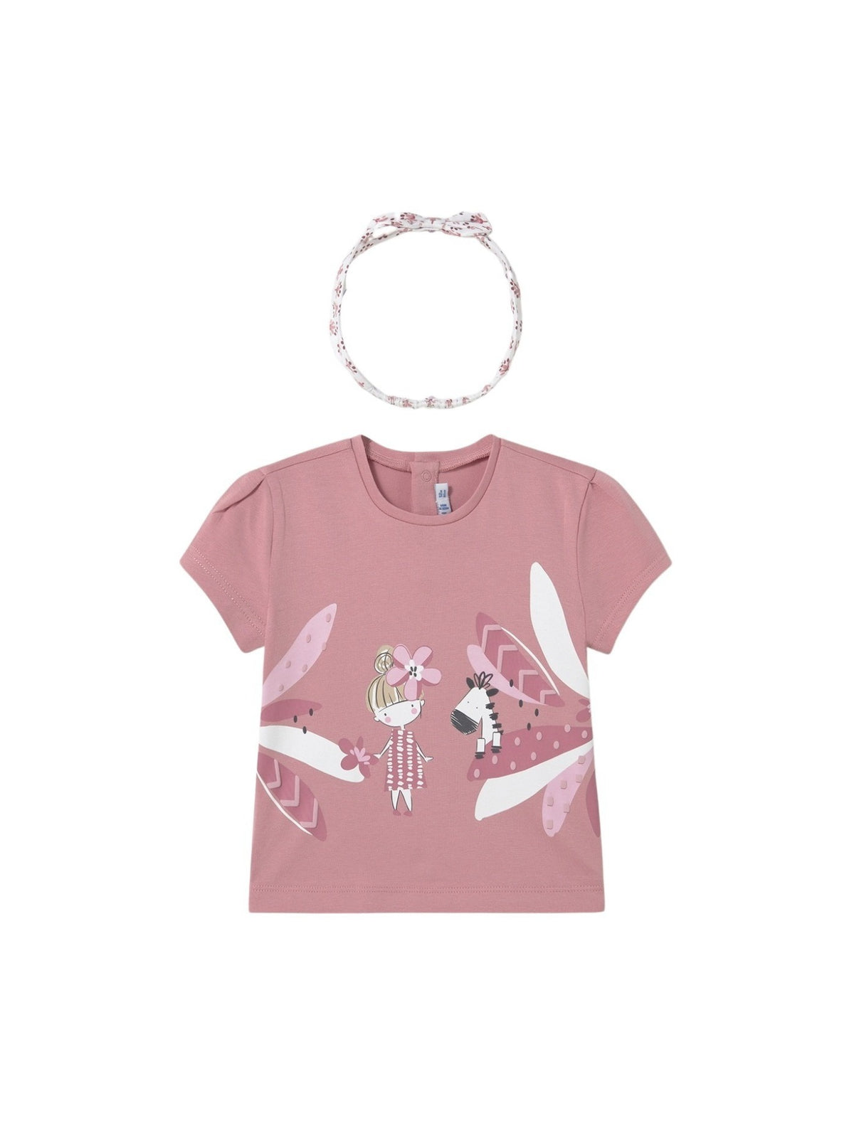 T´shirt com bandolete Rosado (Rosa Velho)  para Bebé Menina - Mayoral