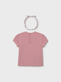 T´shirt com bandolete Rosado (Rosa Velho)  para Bebé Menina - Mayoral