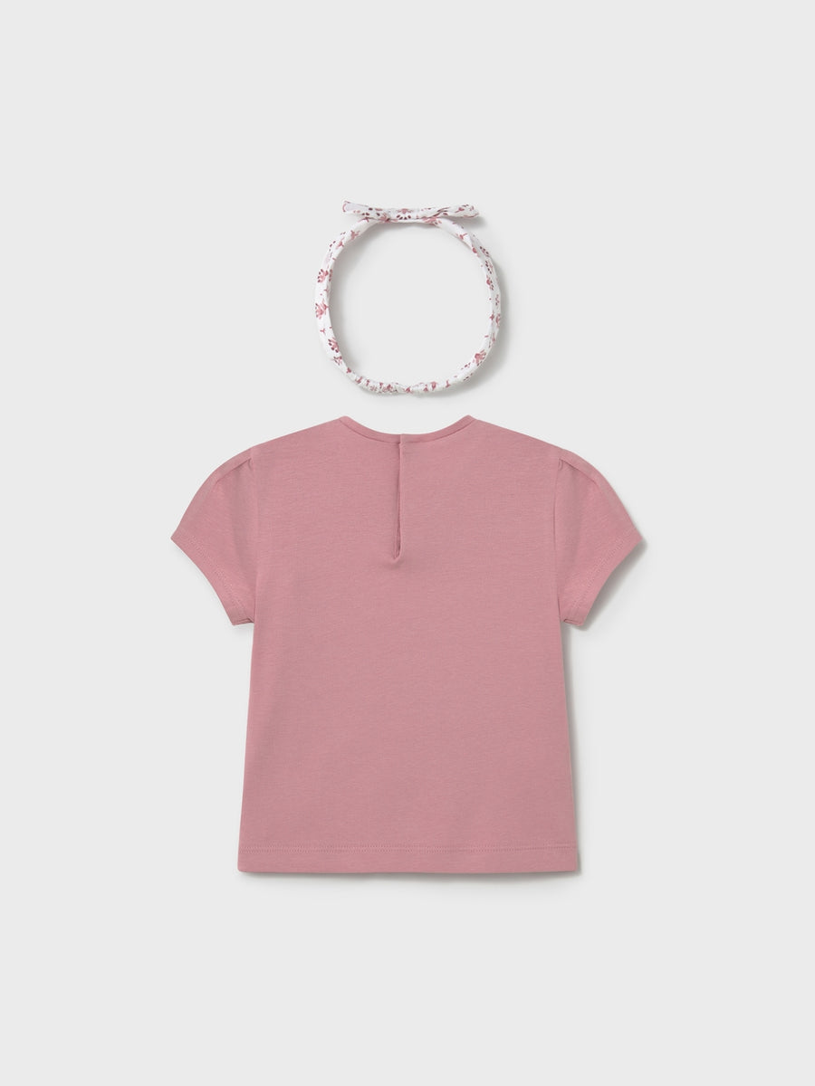 T´shirt com bandolete Rosado (Rosa Velho)  para Bebé Menina - Mayoral