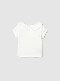 Blusa folho Crú (Creme / Pérola)  para Bebé Menina - Mayoral
