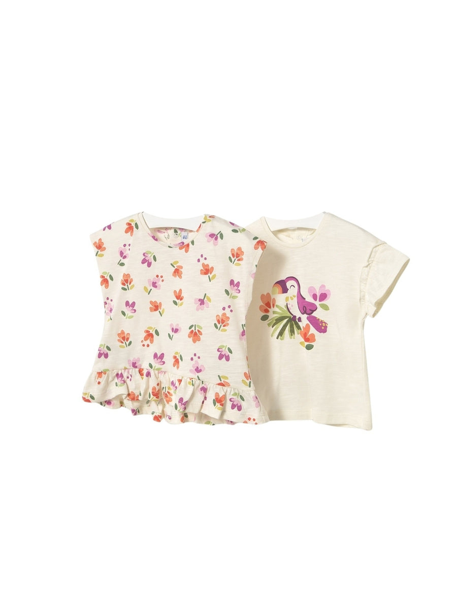 Pack 2 camisetas m/curta Osso-zana (Bege)  para Bebé Menina - Mayoral