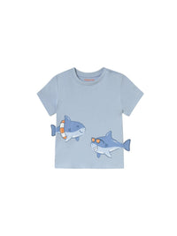 T´shirt play amigos Tubarão (Celeste)  para Bebé Menino - Mayoral
