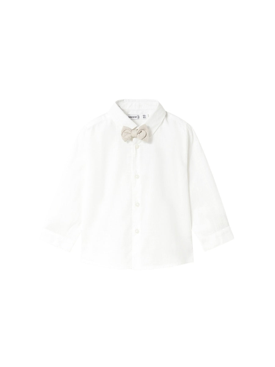 Camisa m/comp. clássica laço Branco (Branco)  para Bebé Menino - Mayoral
