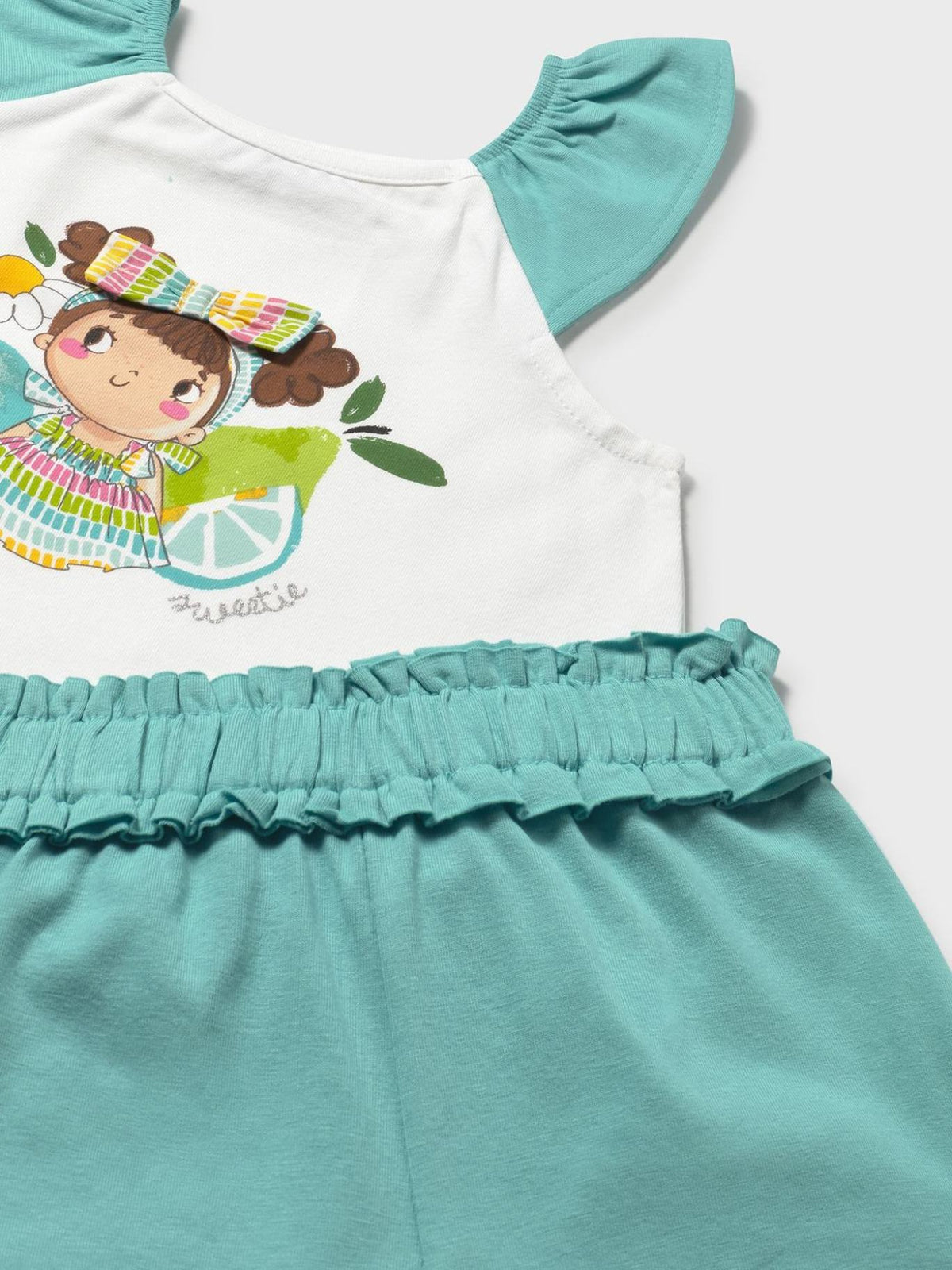 Conj. short aplicações Verde (Verde)  para Bebé Menina - Mayoral
