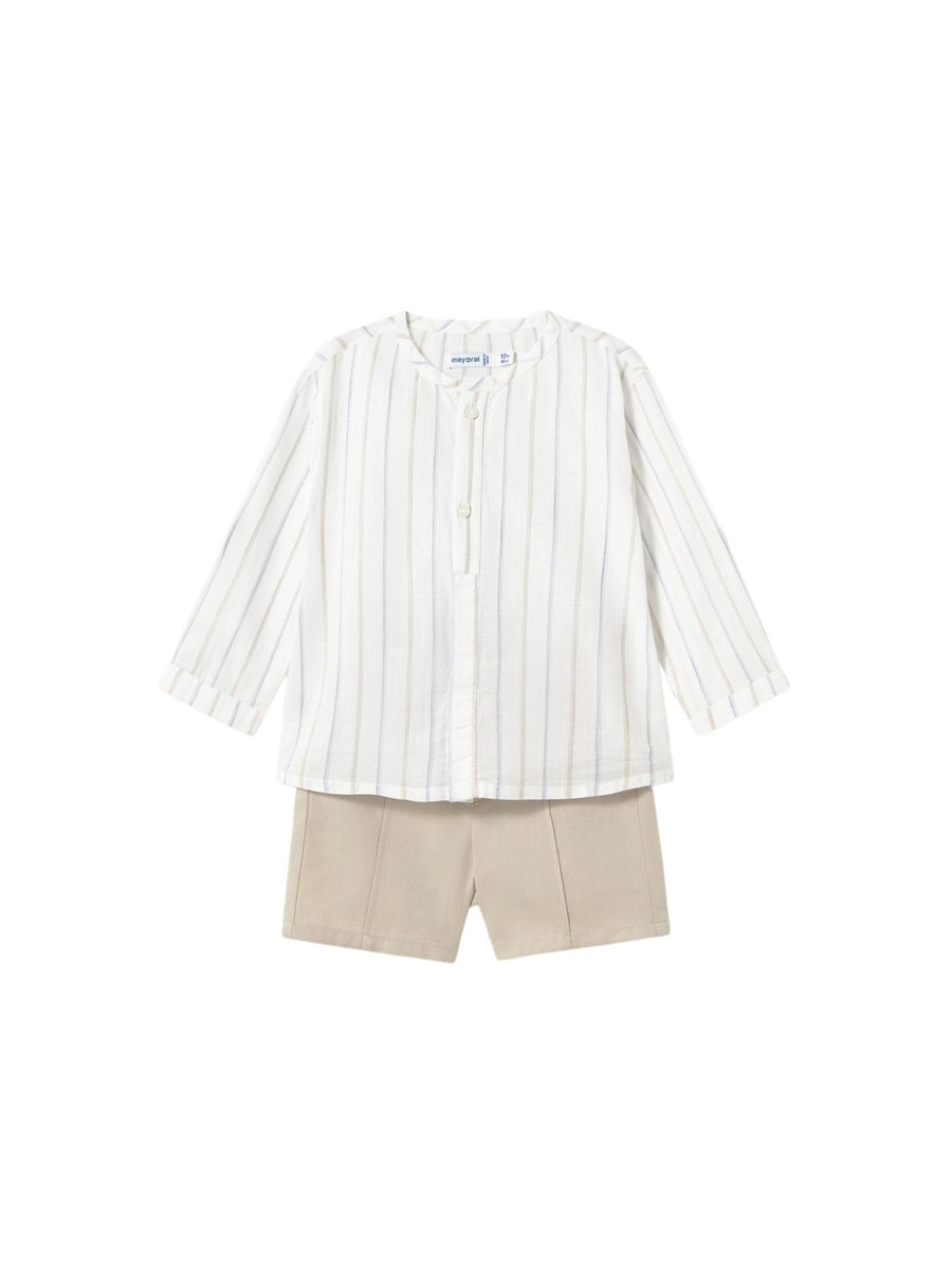 Conj. bermuda y camisa m/l Lenço (Bege)  para Bebé Menino - Mayoral