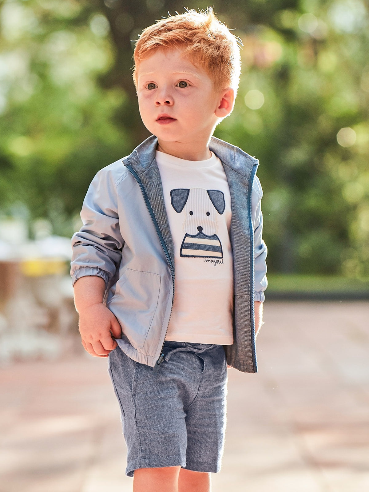 Conj. bermuda aplicação Regata (Ganga)  para Bebé Menino - Mayoral