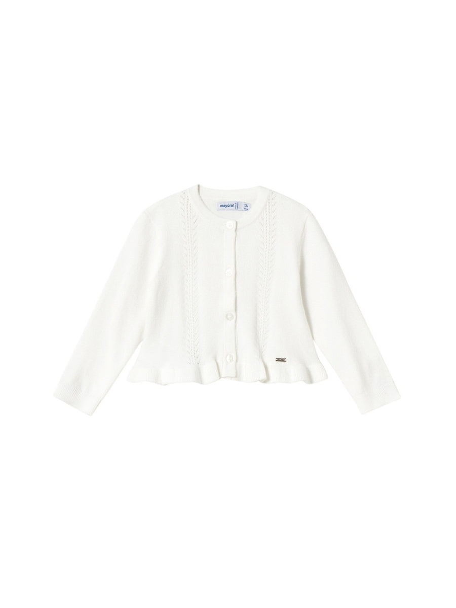 Casaco tricot comprido Crú (Creme / Pérola)  para Bebé Menina - Mayoral