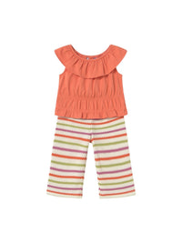 Conj. calça crochet Cenoura (Laranja Outono)  para Bebé Menina - Mayoral
