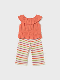 Conj. calça crochet Cenoura (Laranja Outono)  para Bebé Menina - Mayoral