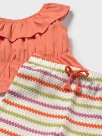 Conj. calça crochet Cenoura (Laranja Outono)  para Bebé Menina - Mayoral