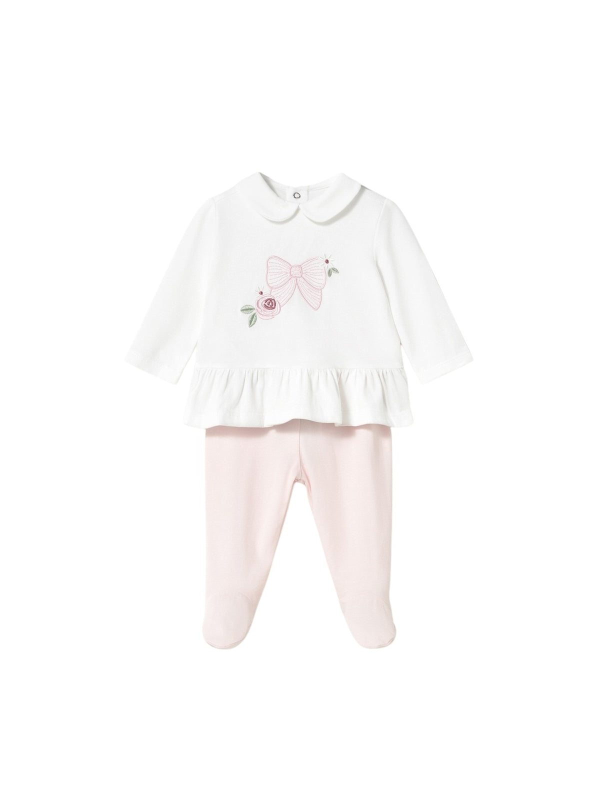 Conj.polaina Flor (Rosa Bébé)  para Bebé Menina - Mayoral