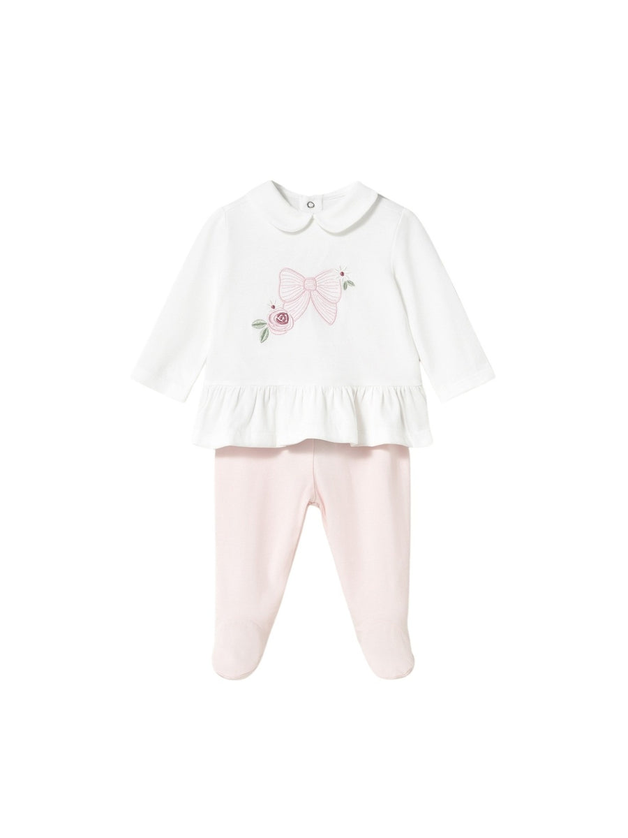 Conj.polaina Flor (Rosa Bébé)  para Bebé Menina - Mayoral