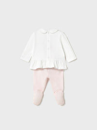 Conj.polaina Flor (Rosa Bébé)  para Bebé Menina - Mayoral