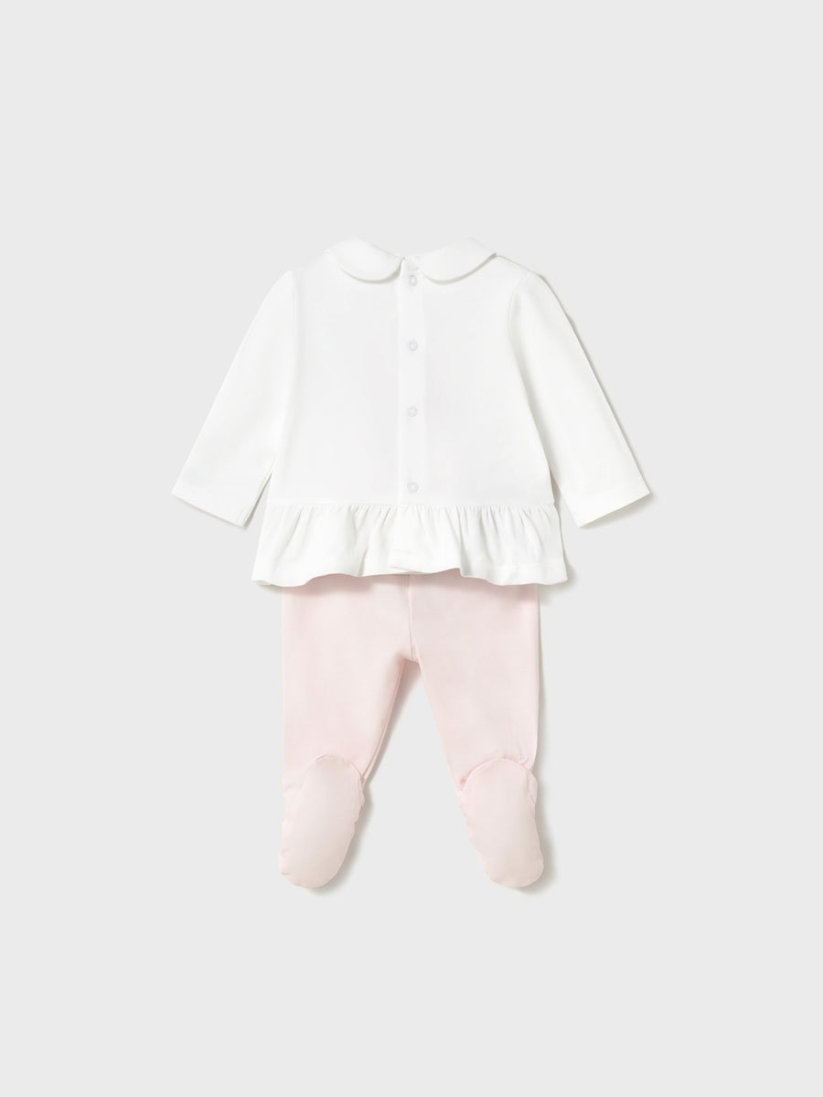 Conj.polaina Flor (Rosa Bébé)  para Bebé Menina - Mayoral