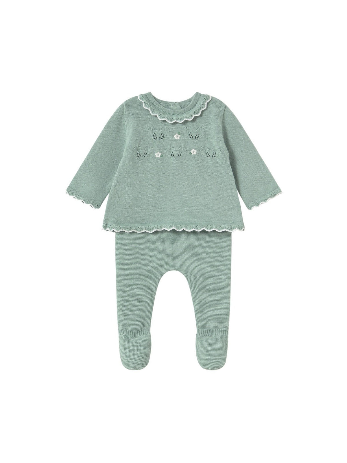 Conj.polaina tricot Menta (Verde Água)  para Bebé Menina - Mayoral