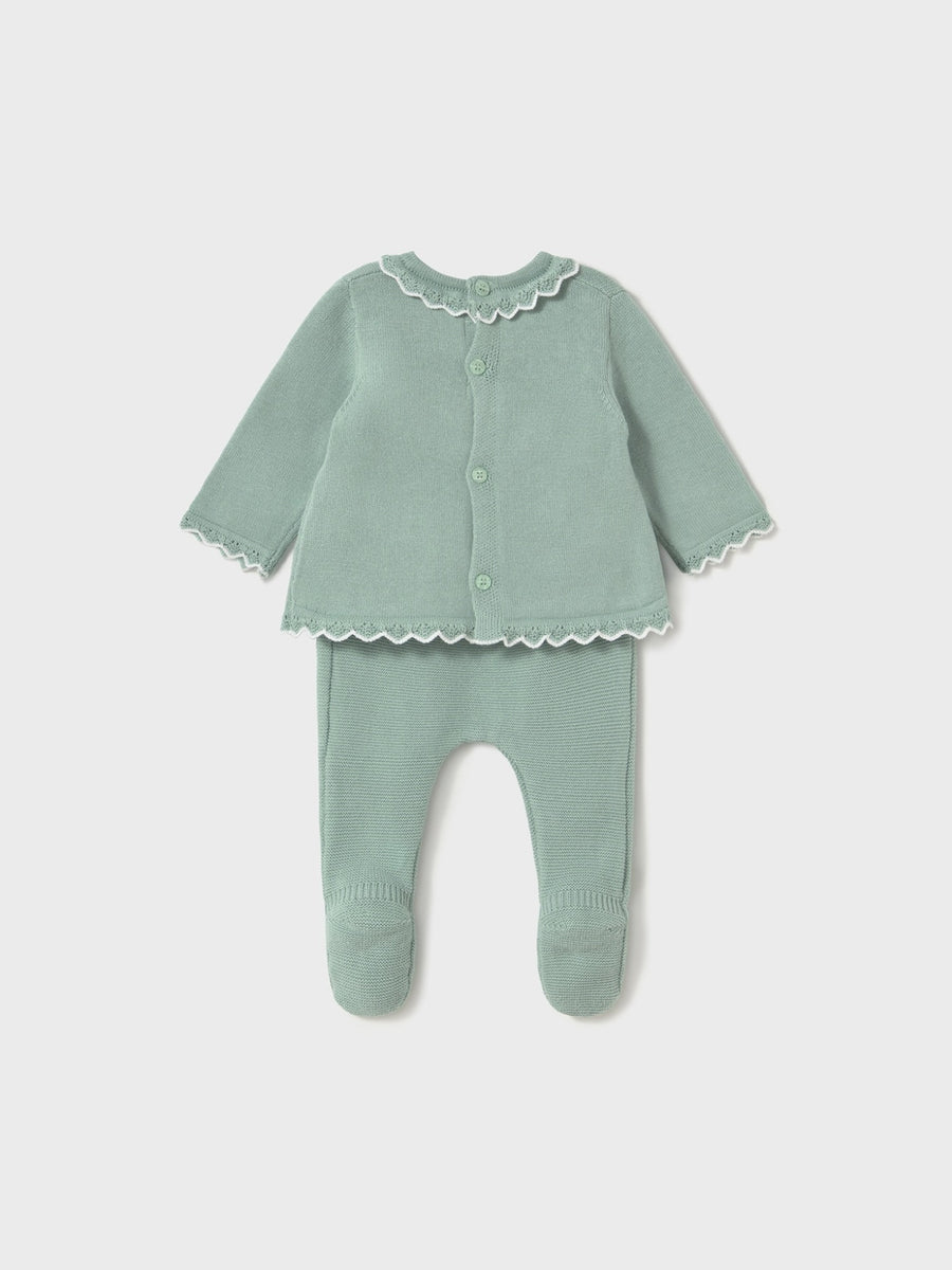 Conj.polaina tricot Menta (Verde Água)  para Bebé Menina - Mayoral