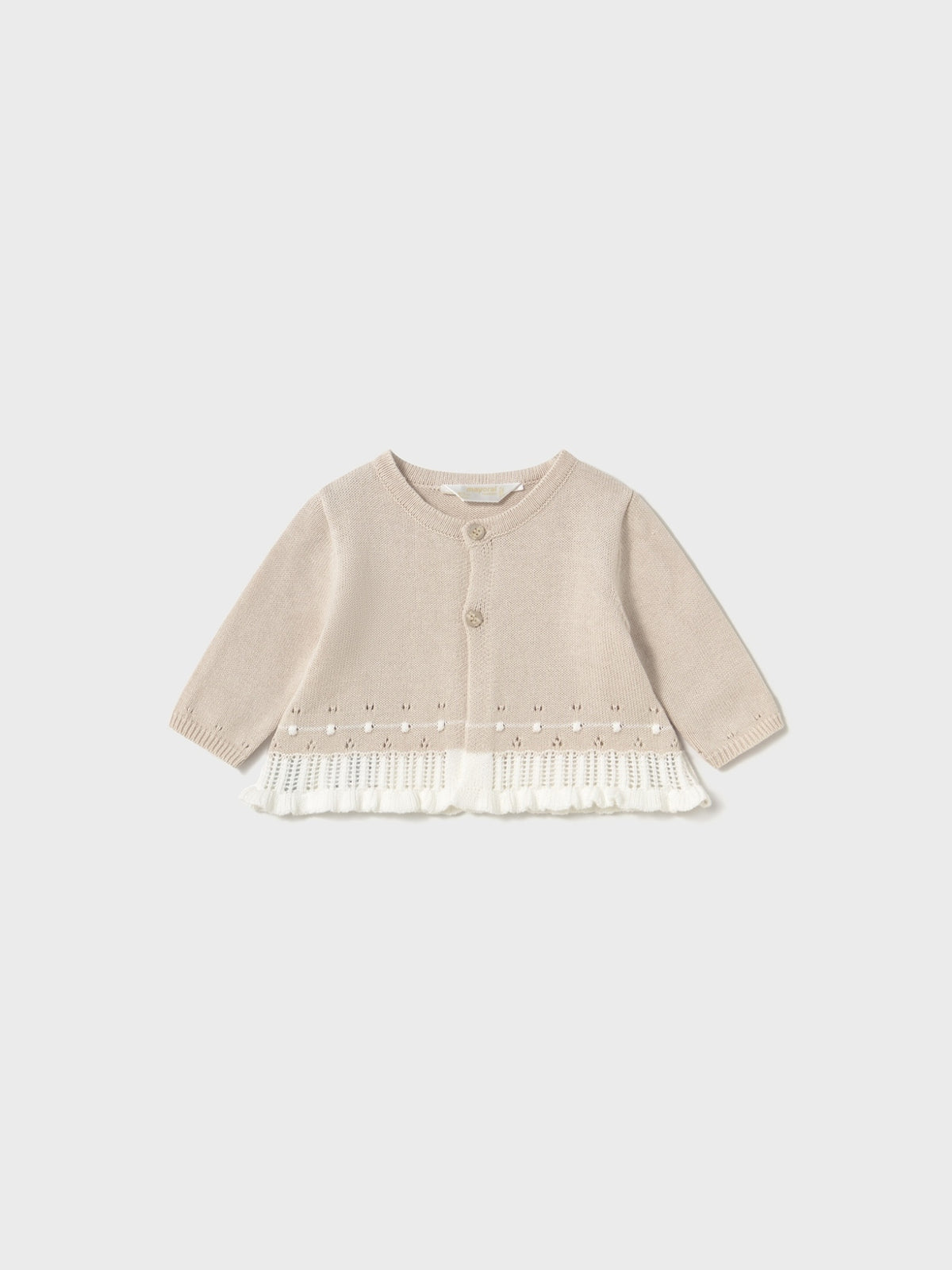 Conj. calça 3 peças tricô Pedra (Bege)  para Bebé Menina - Mayoral