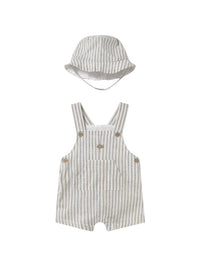 Jardineira e gorro Natural (Creme / Pérola)  para Bebé Menino - Mayoral
