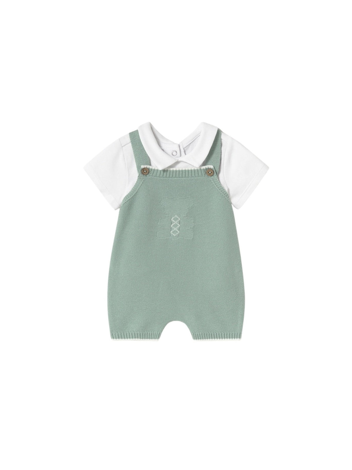 Conj. jardineira tricot Menta (Verde Água)  para Bebé Menino - Mayoral