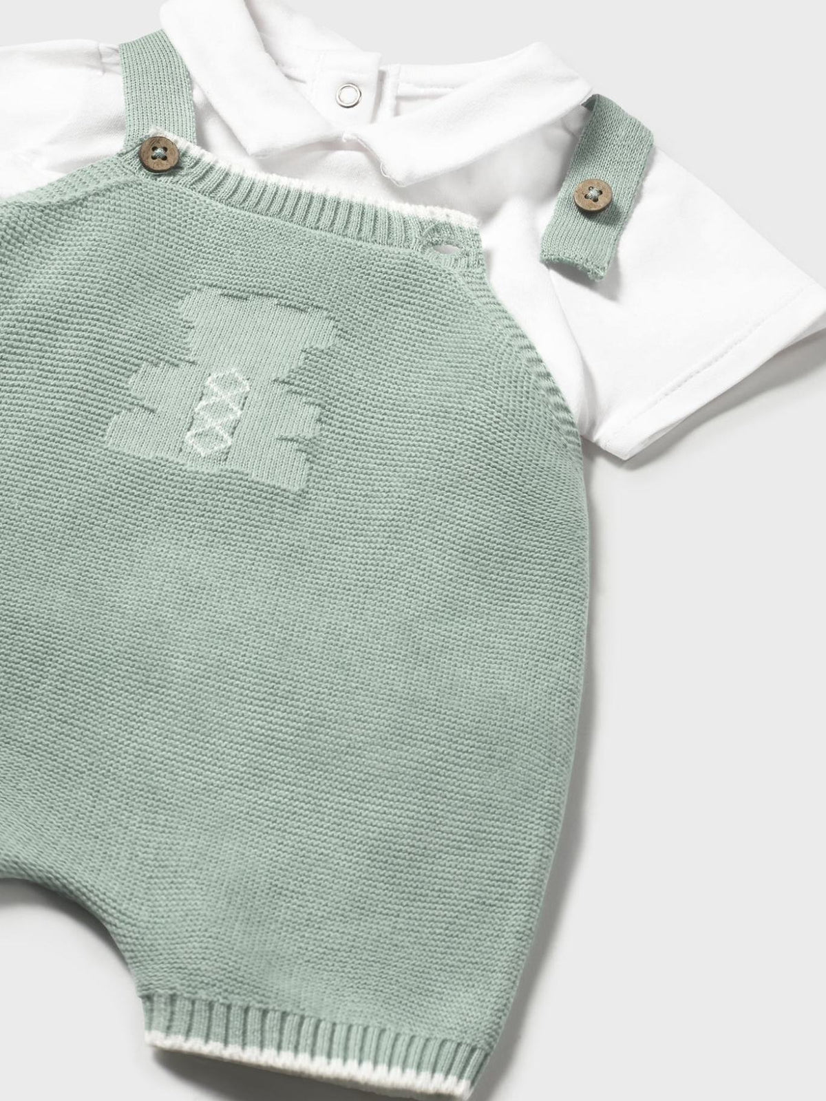 Conj. jardineira tricot Menta (Verde Água)  para Bebé Menino - Mayoral