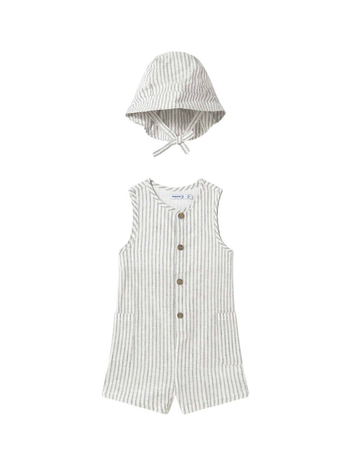 Jardineira com bucket Natural (Creme / Pérola)  para Bebé Menino - Mayoral