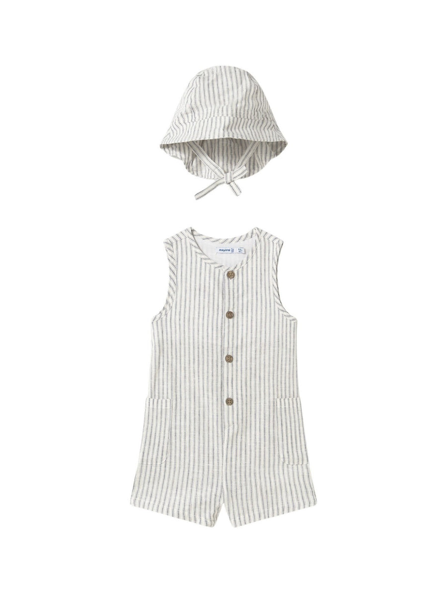 Jardineira com bucket Natural (Creme / Pérola)  para Bebé Menino - Mayoral