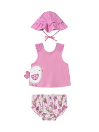 Conj. banho gorro Chicle (Rosa)  para Bebé Menina - Mayoral