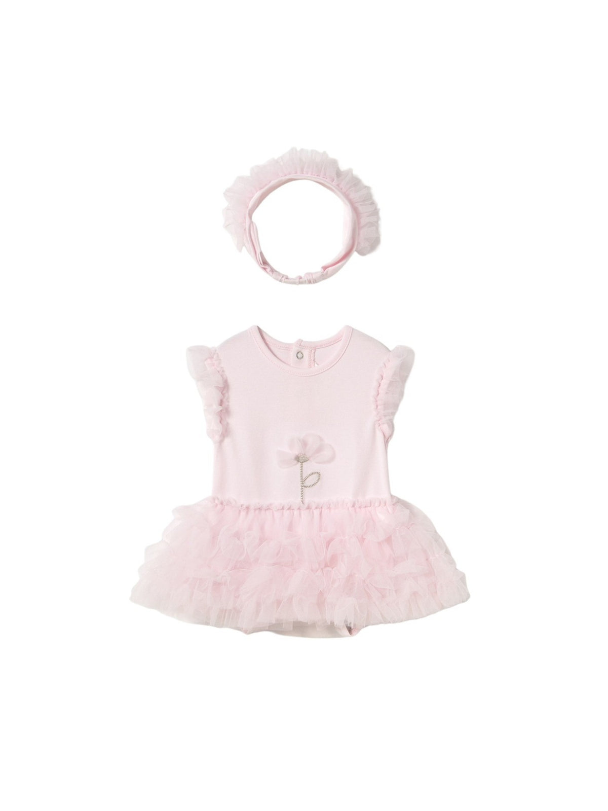Body tutu c/ bandolete Flor (Rosa Bébé)  para Bebé Menina - Mayoral