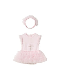 Body tutu c/ bandolete Flor (Rosa Bébé)  para Bebé Menina - Mayoral