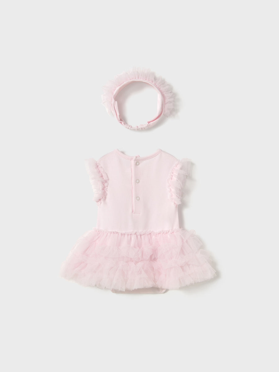 Body tutu c/ bandolete Flor (Rosa Bébé)  para Bebé Menina - Mayoral