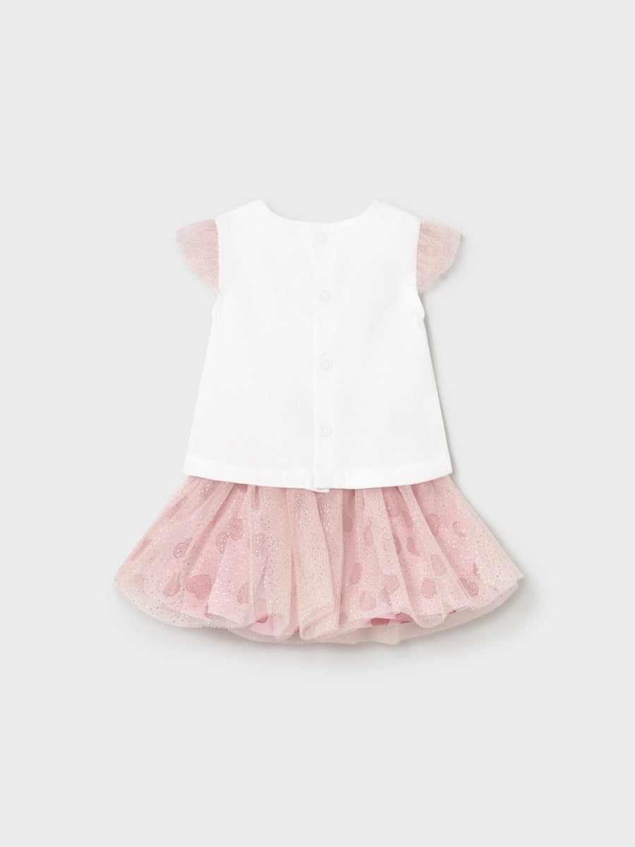 Conj.saia tule Rosa baby (Rosa Bébé)  para Bebé Menina - Mayoral