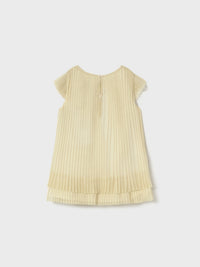 Vestido tule plissado Champanhe (Dourado)  para Bebé Menina - Mayoral