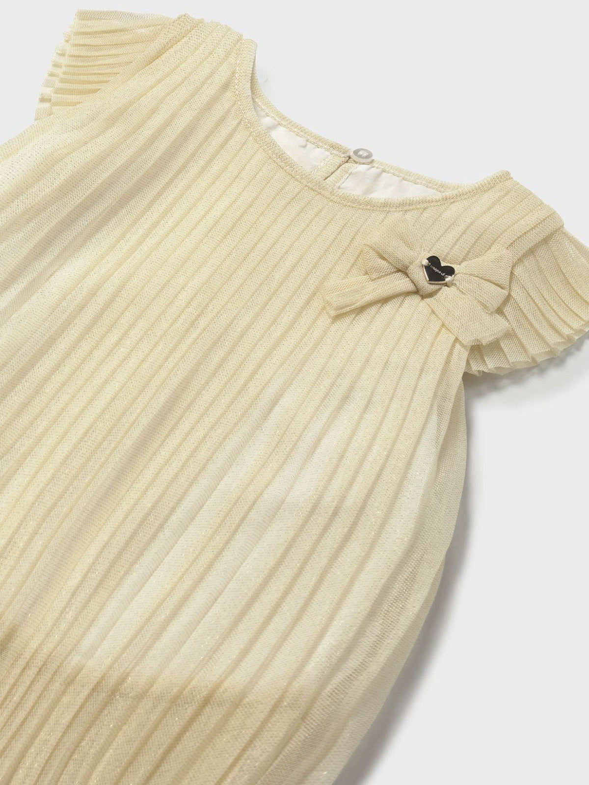 Vestido tule plissado Champanhe (Dourado)  para Bebé Menina - Mayoral