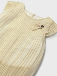 Vestido tule plissado Champanhe (Dourado)  para Bebé Menina - Mayoral