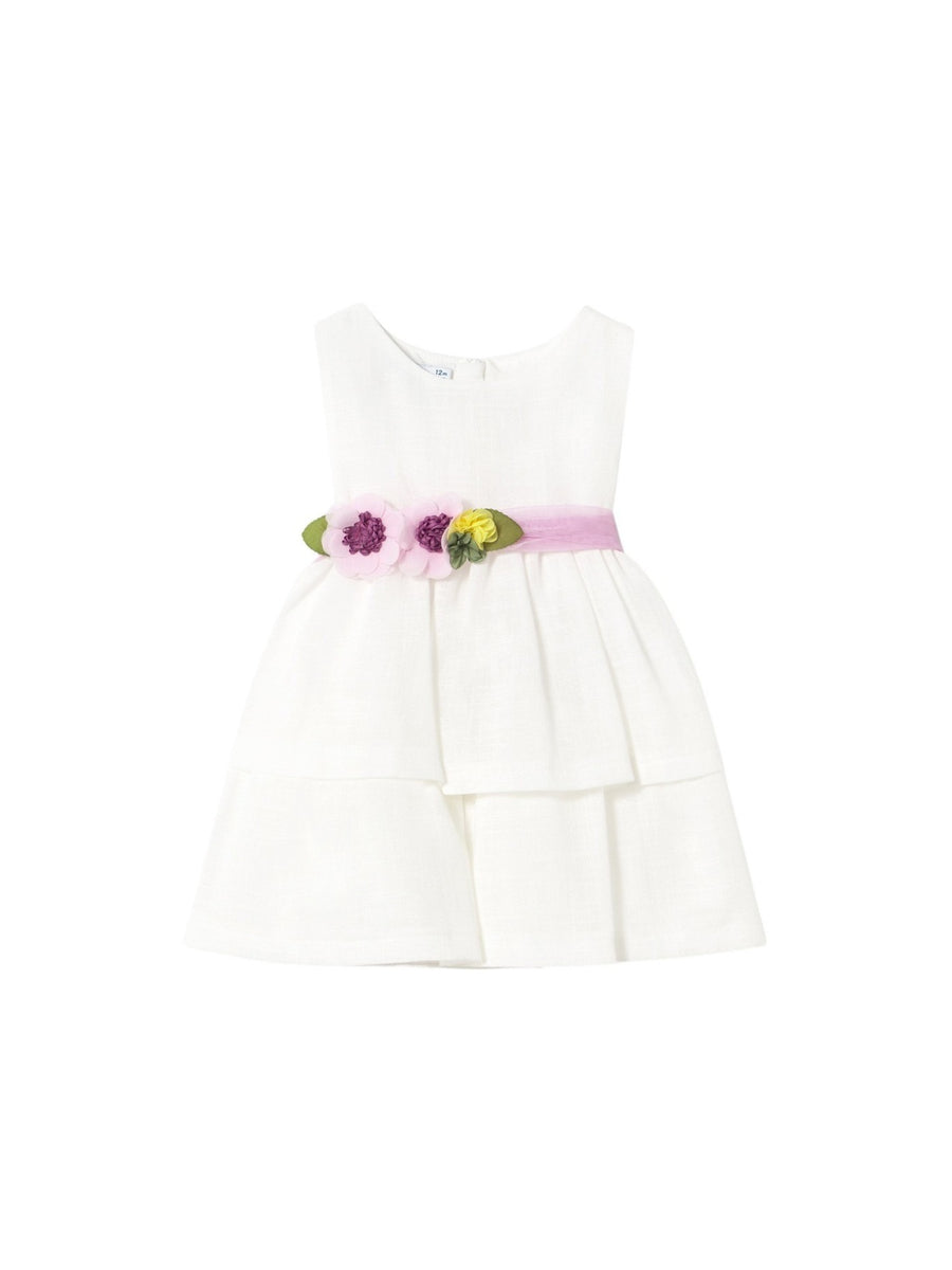 Vestido fajin flores Branco (Branco)  para Bebé Menina - Mayoral