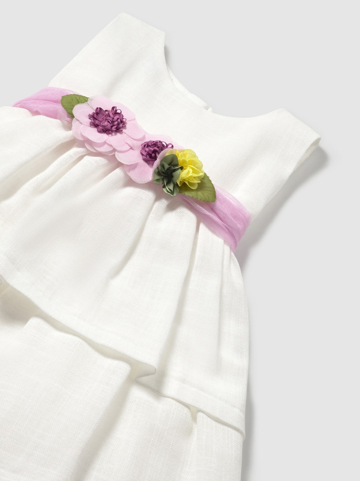 Vestido fajin flores Branco (Branco)  para Bebé Menina - Mayoral