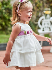 Vestido fajin flores Branco (Branco)  para Bebé Menina - Mayoral