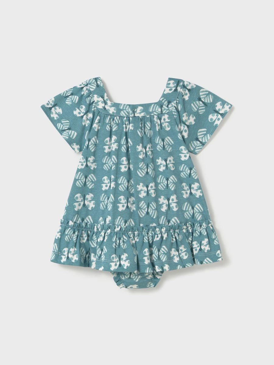 Vestido com cuequita Esmeralda (Verde Mar)  para Bebé Menina - Mayoral