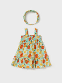 Vestido com lenço Água (Verde Água)  para Bebé Menina - Mayoral