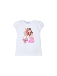 Camisola m/curta bonecas Bco-orquid (Rosa)  para Menina - Mayoral