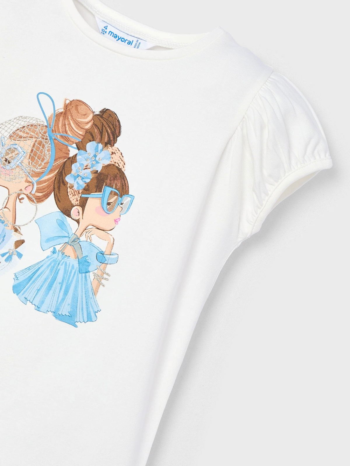 Camisola m/curta bonecas Crú (Creme / Pérola)  para Menina - Mayoral