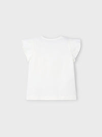 T´shirt aplicações Crú (Creme / Pérola)  para Menina - Mayoral