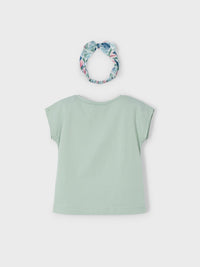 T´shirt risca Azul jade (Verde seco)  para Menina - Mayoral