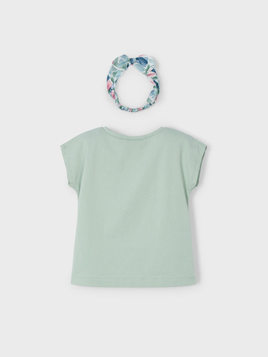 T´shirt risca Azul jade (Verde seco)  para Menina - Mayoral