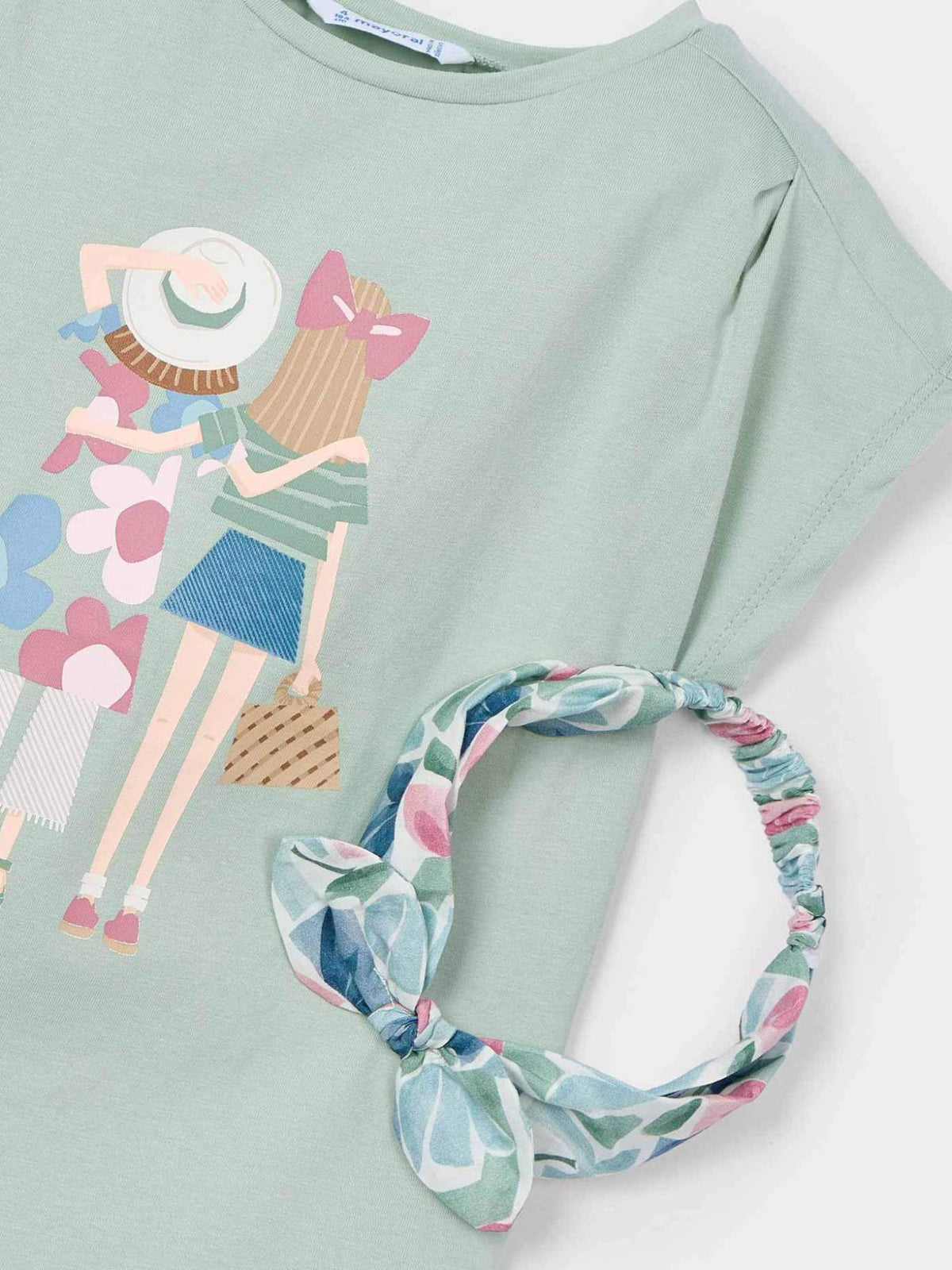 T´shirt risca Azul jade (Verde seco)  para Menina - Mayoral