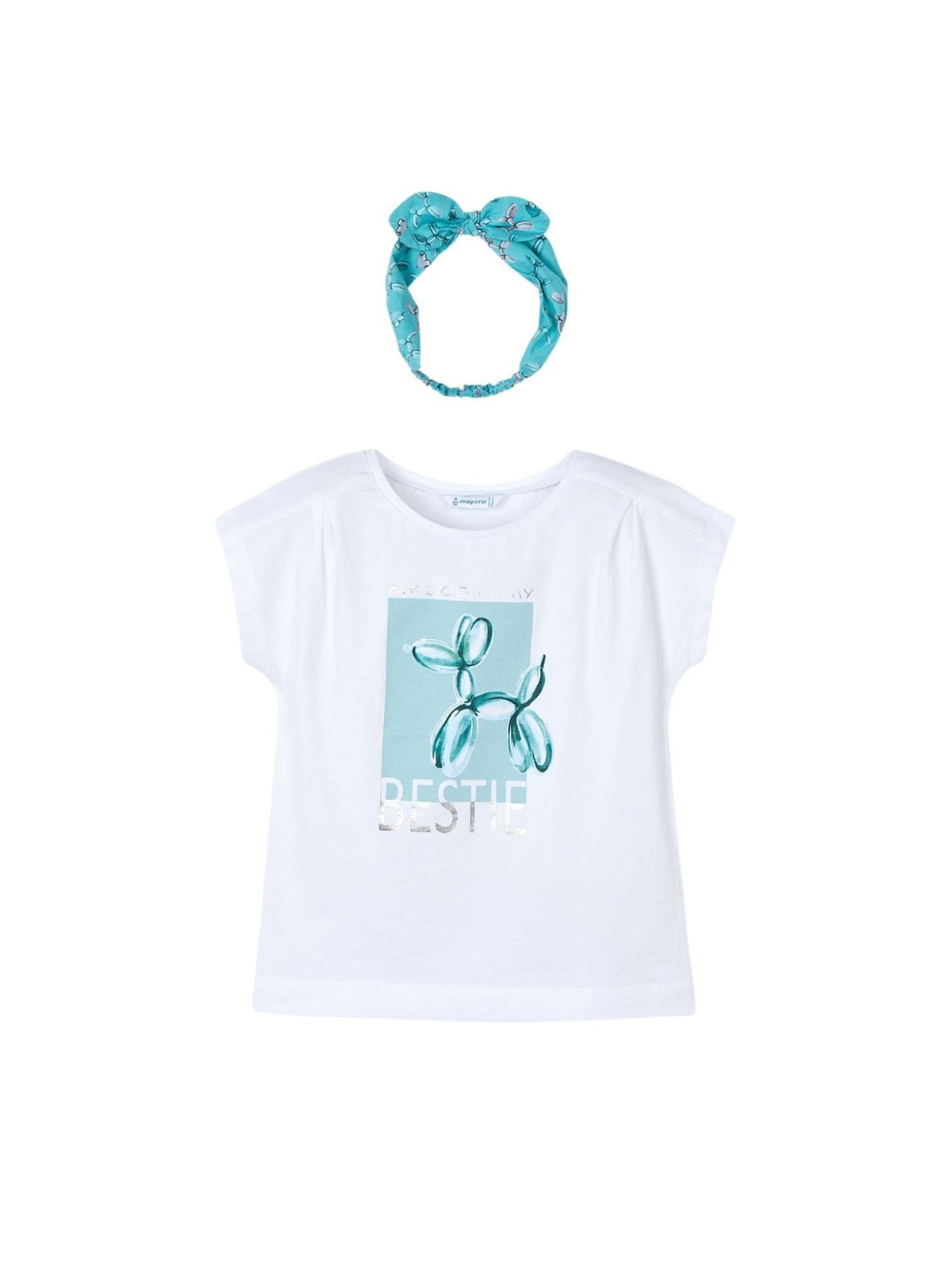 T´shirt risca Bco-anis (Turquesa)  para Menina - Mayoral