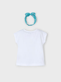 T´shirt risca Bco-anis (Turquesa)  para Menina - Mayoral