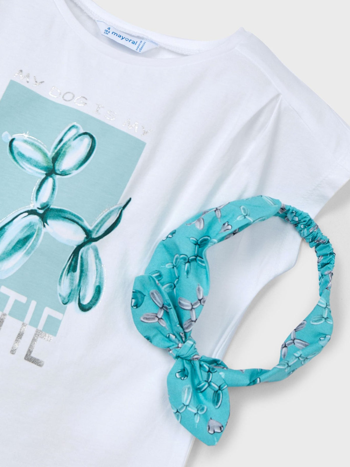 T´shirt risca Bco-anis (Turquesa)  para Menina - Mayoral