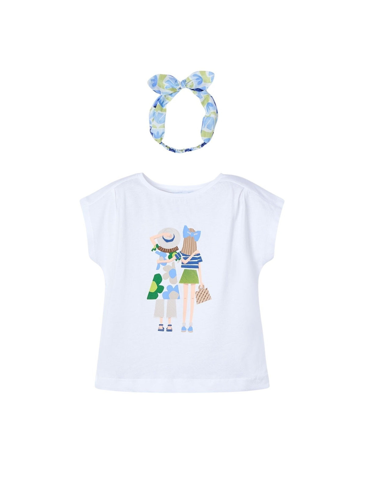 T´shirt risca Bco-anil (Azul Céu)  para Menina - Mayoral